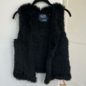 Genuine Rabbit Fur Vest black
